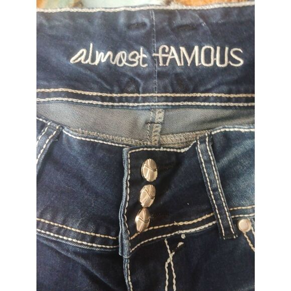 Almost famous boot cut 7 high contrast dark wash button fly - Picture 3 of 5